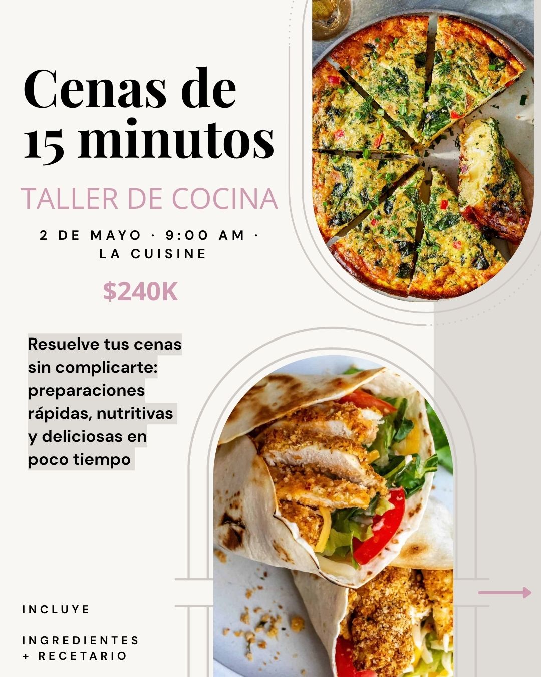 taller cenas 15 minutos